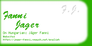 fanni jager business card